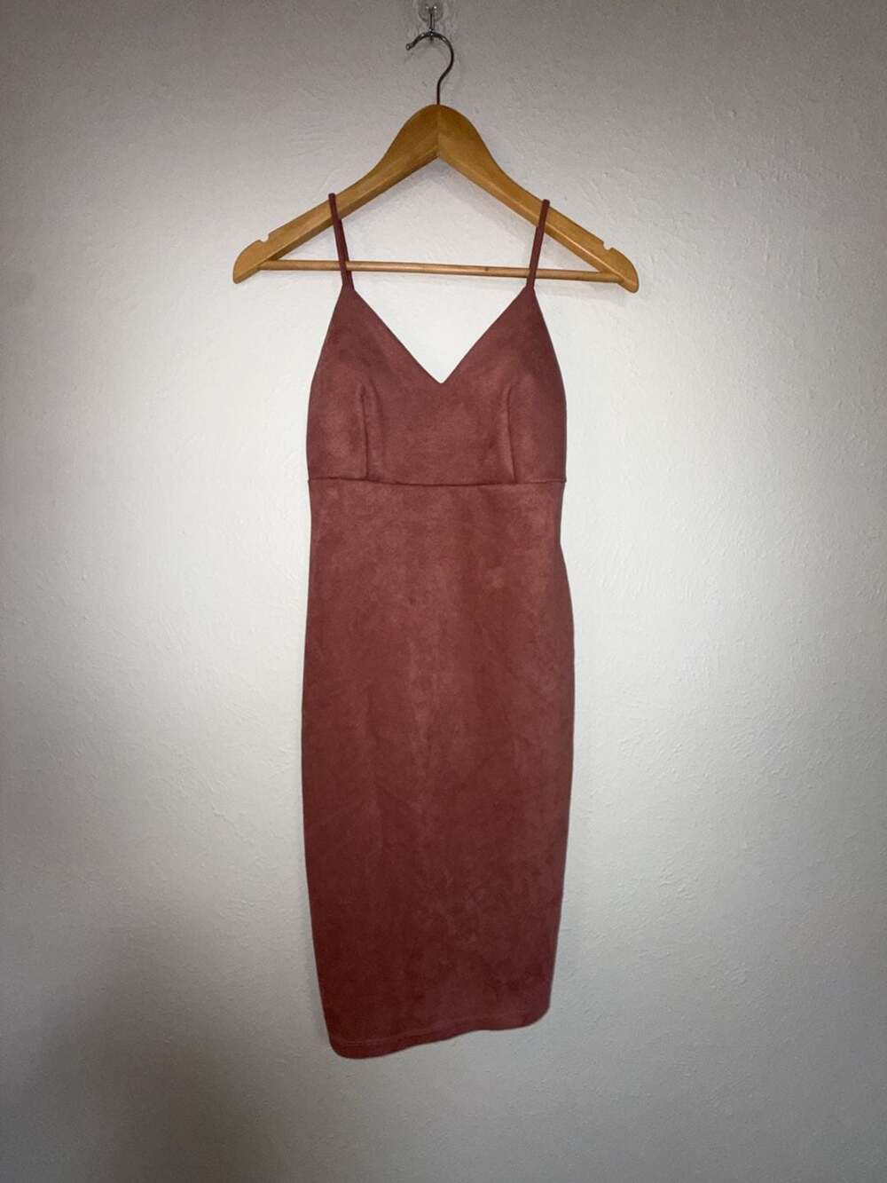 Windsor Faux Suede Spaghetti Strap Bodycon Mini Dress